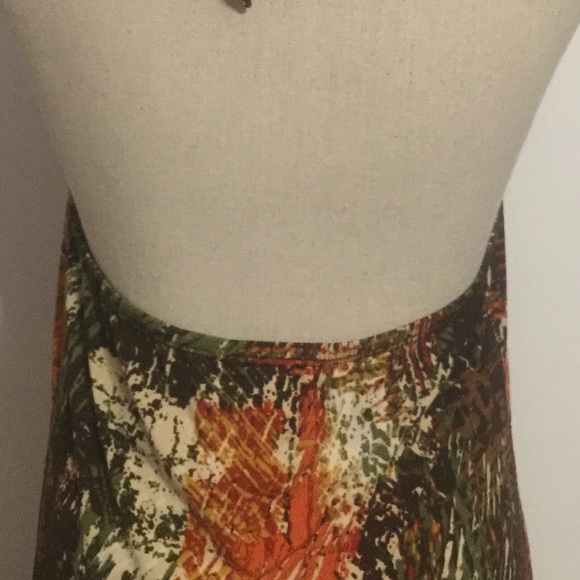 Dots Brown Multi Color V-Neck Beaded Halter Tunic Top NWT - Picture 6 of 9